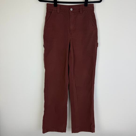 Aritzia TNA Womens Greenwich High Waisted Utility Carpenter Warm Umber Pants 0 - Picture 1 of 11